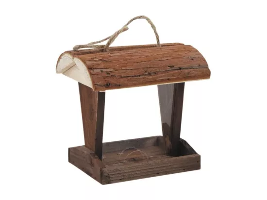 Mangeoire graines à oiseaux en bois et PVC