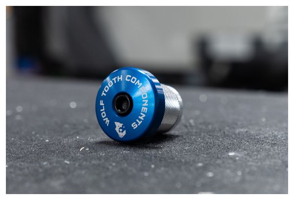Expandeur Wolf Tooth Compression Plug with Integrated Spacer Stem Cap 1 1/8'' Bleu
