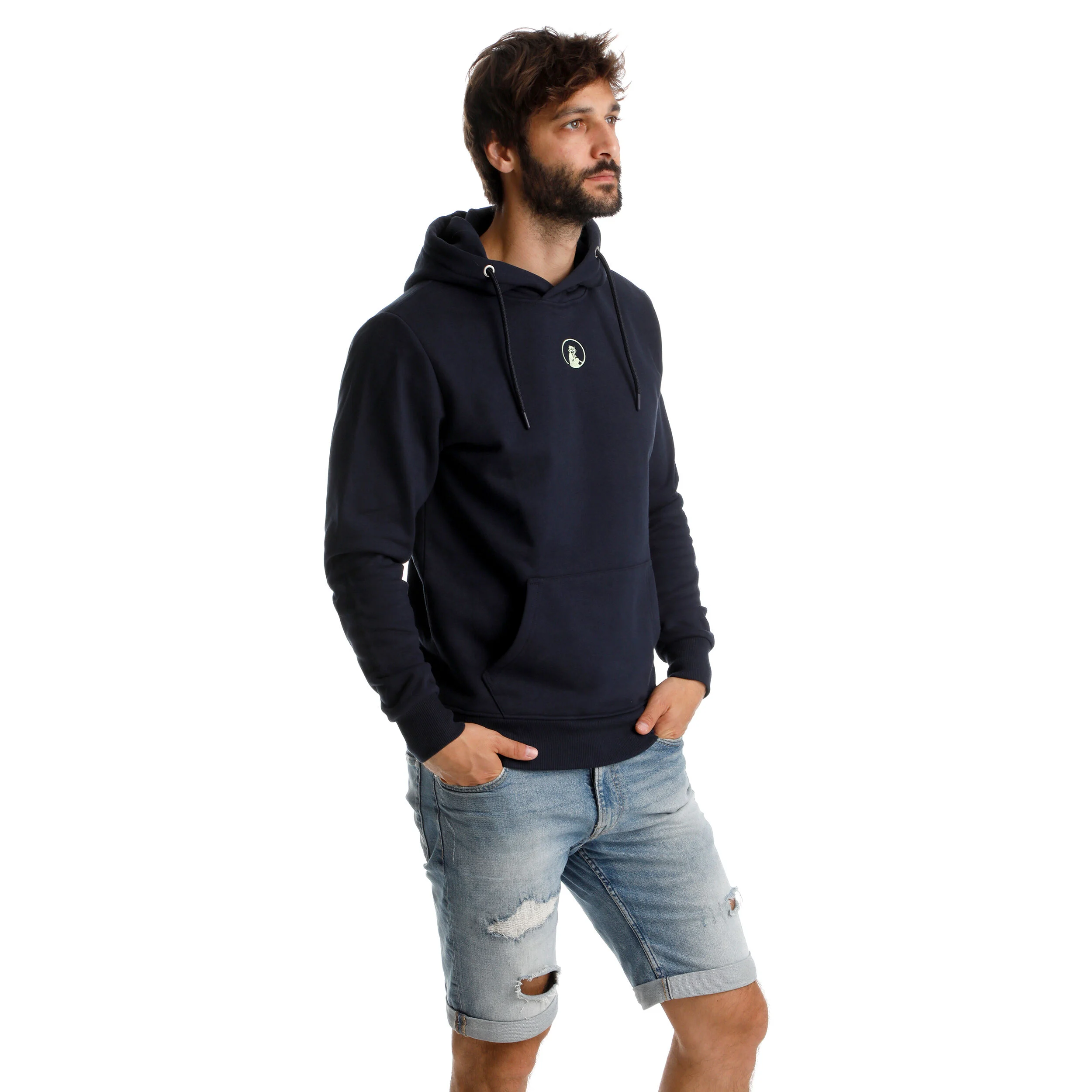 Quiet Please Tile Sweat À Capuche Hommes - Bleu Foncé