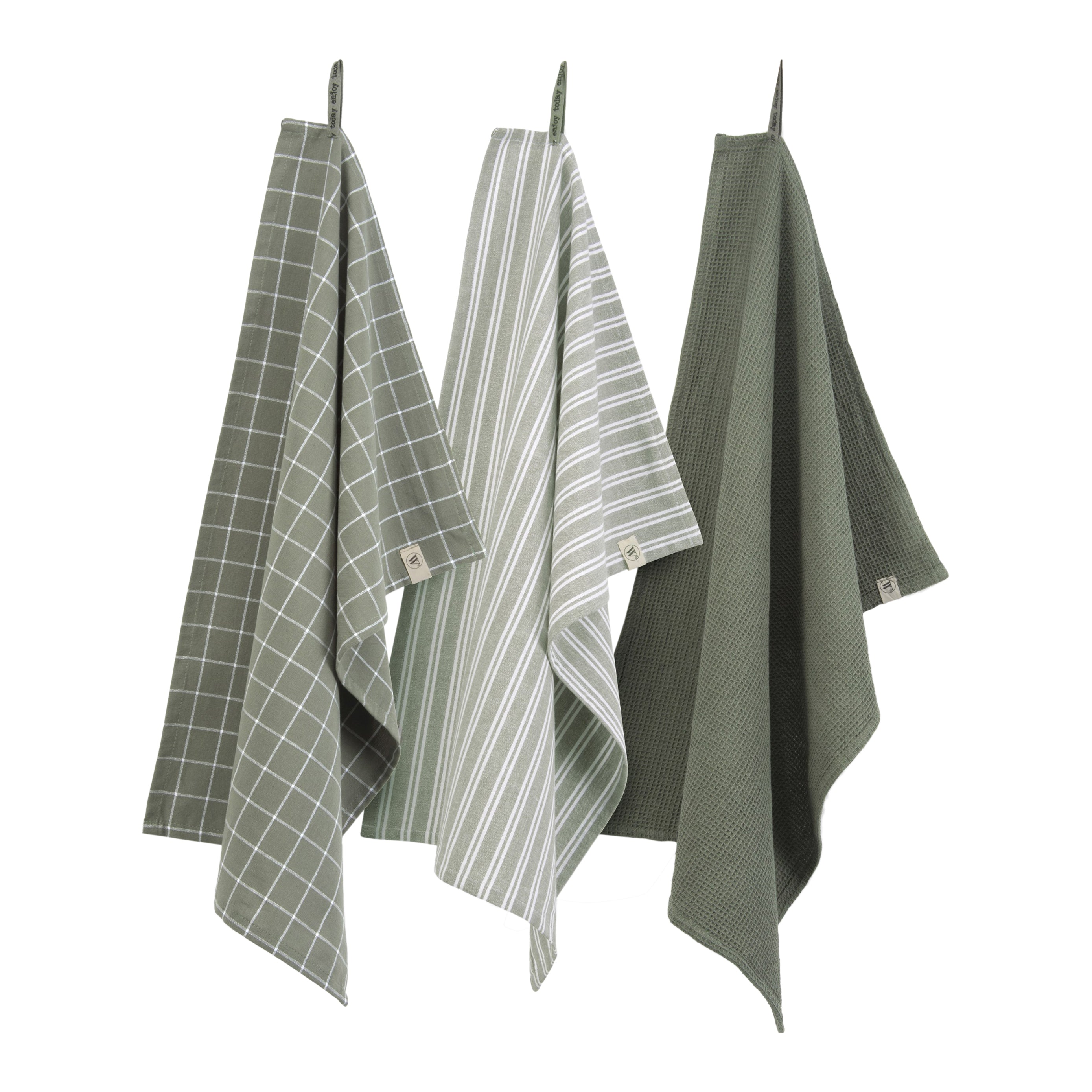 Walra Dry with Cubes Uni Keuken- en Theedoekset 3 st. - Groen