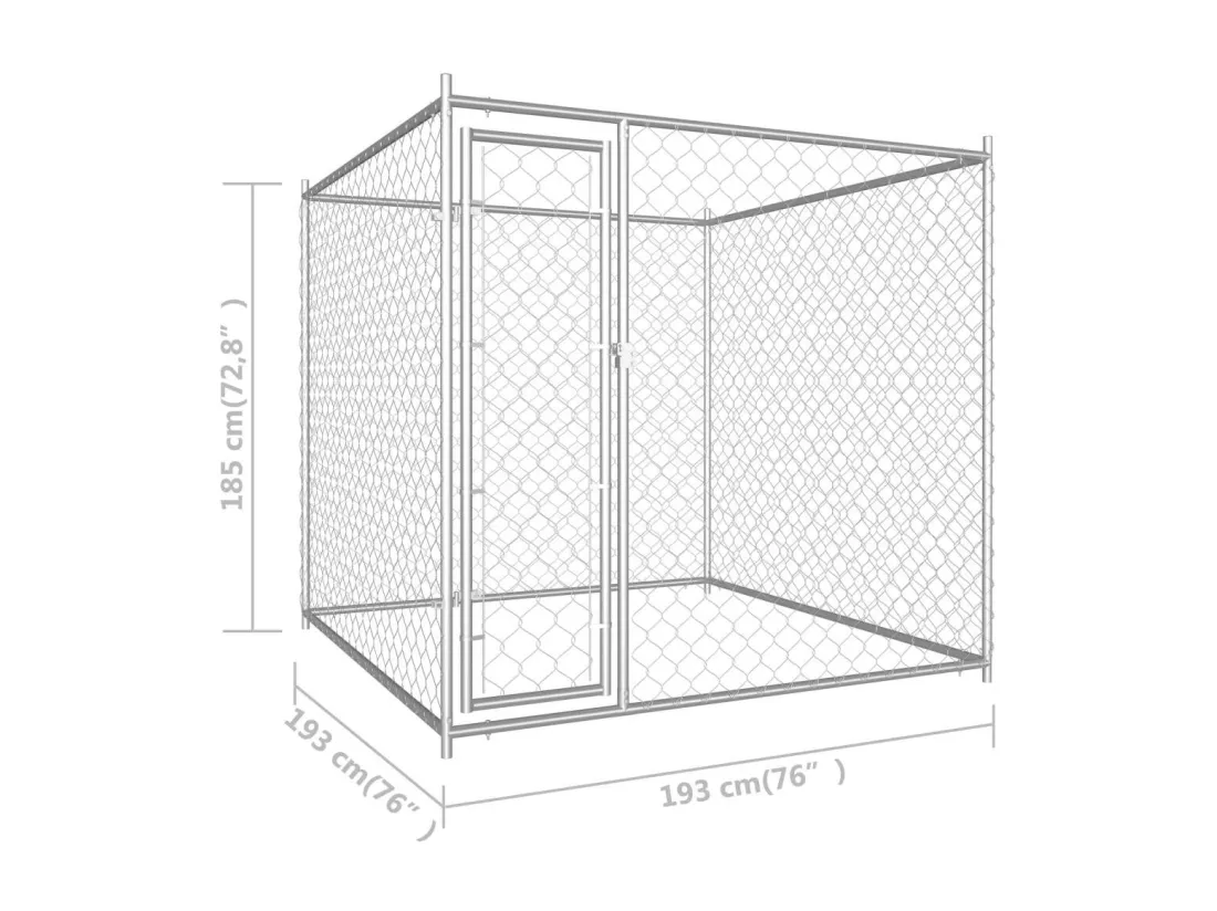 Chenil extérieur cage enclos 193 x 193 x 185 cm 02_0000342