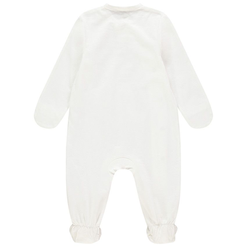 Dors-bien en coton bio motif plumes - Ecru