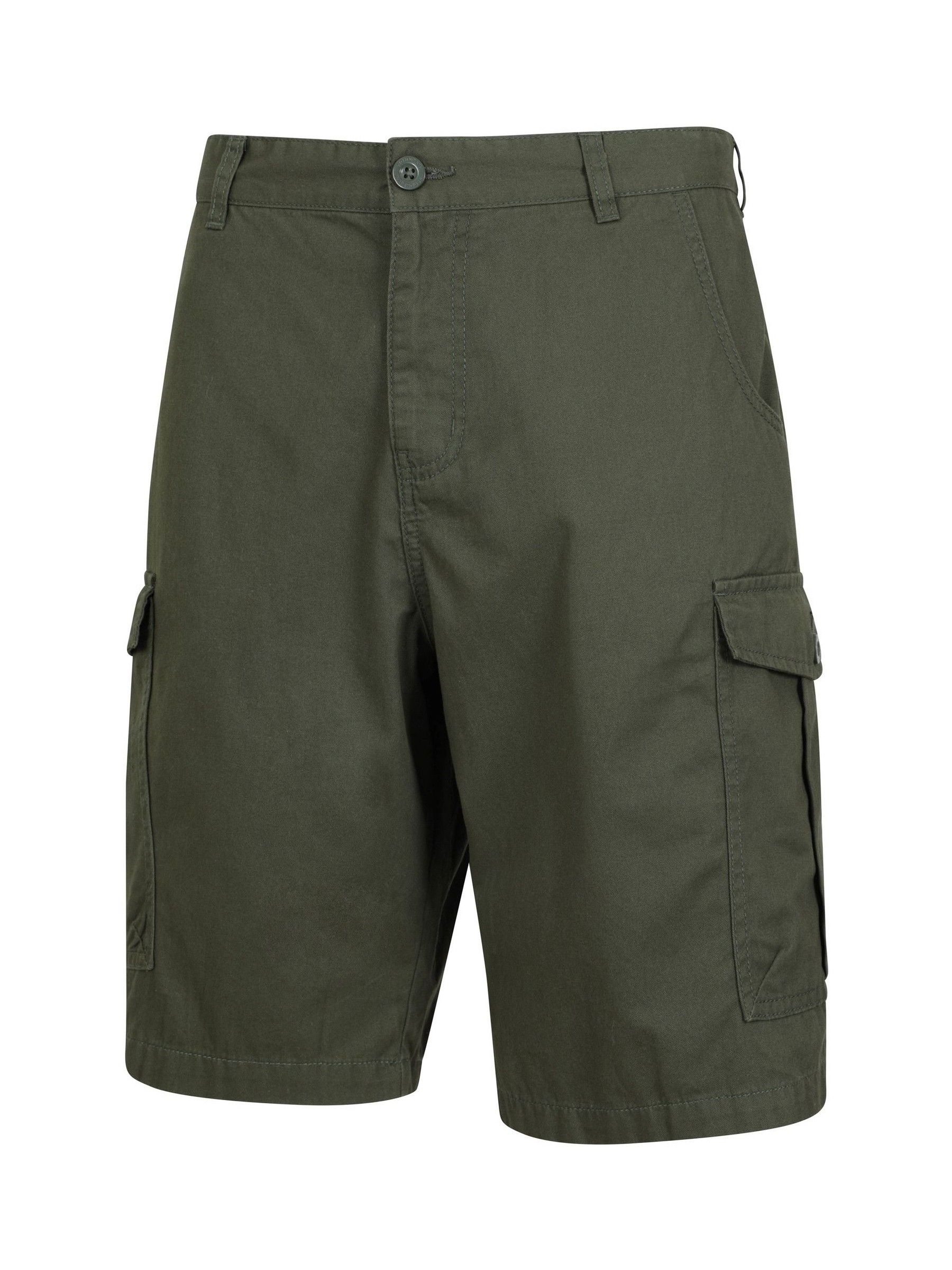 Groen - Mountain Warehouse Mens Lakeside 100% Cotton Cargo Shorts