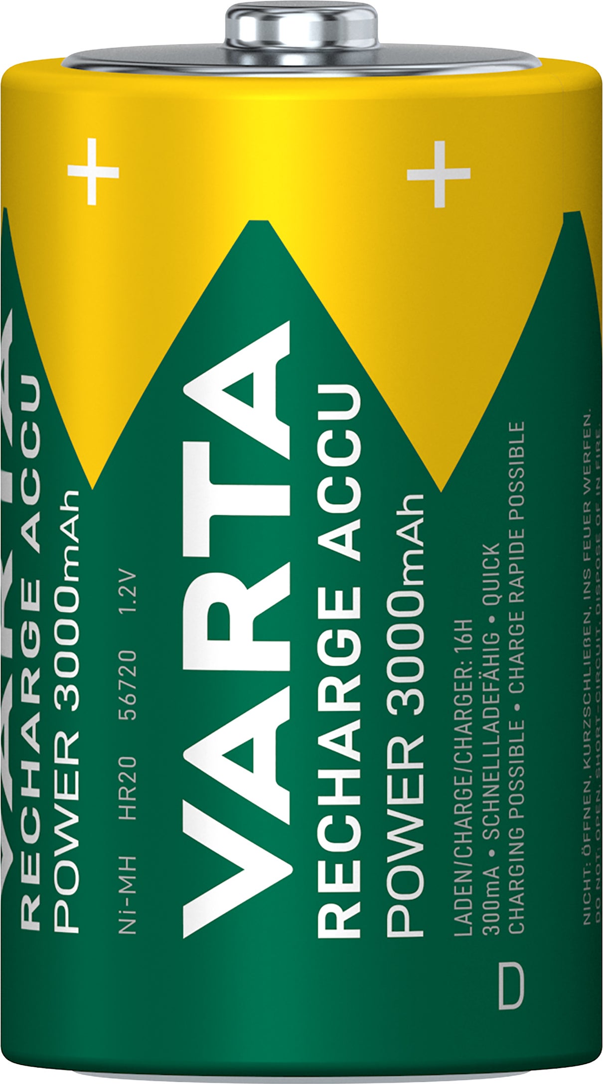 Varta D oplaadbare batterij Accu Power 2 stuks