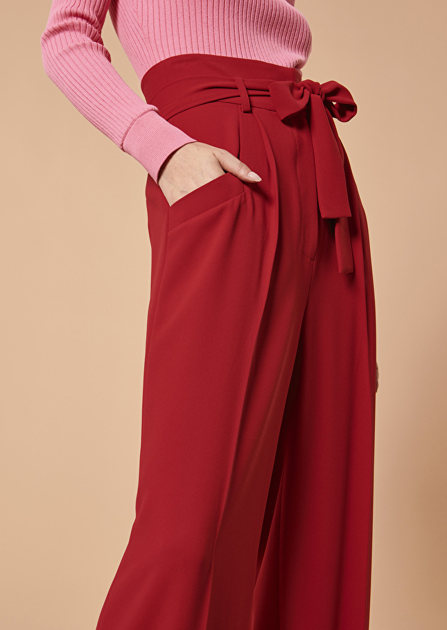 Pantalon Pylarouge framboise en crêpe