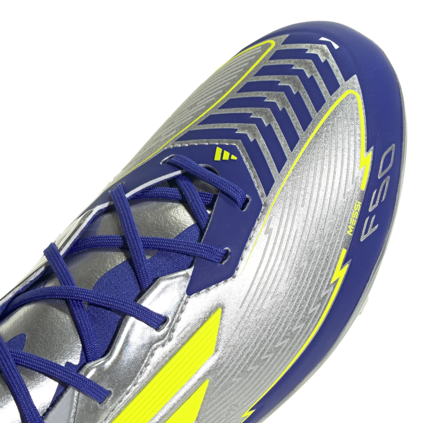 Adidas F50 Messi Elite Gras Voetbalschoenen (FG) Kids Zilver Donkerblauw Geel