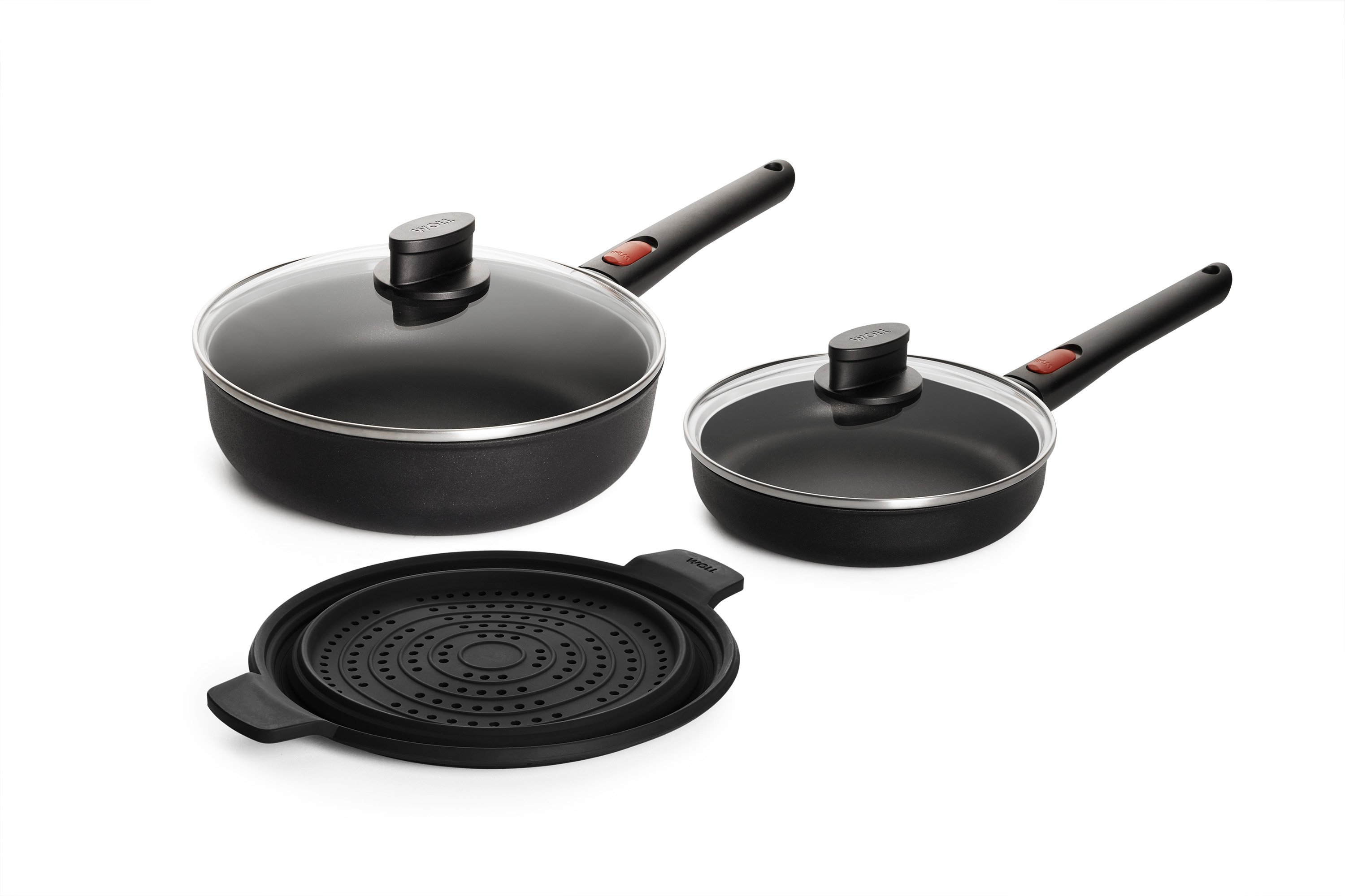 Eco Lite QXR Pfannen-Set mit Siebeinsatz, 5-tlg., Ø 24 + 20 cm von WOLL