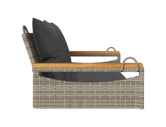 VIDAXL - Balancelle avec coussins gris 109x62x40 cm résine tressée