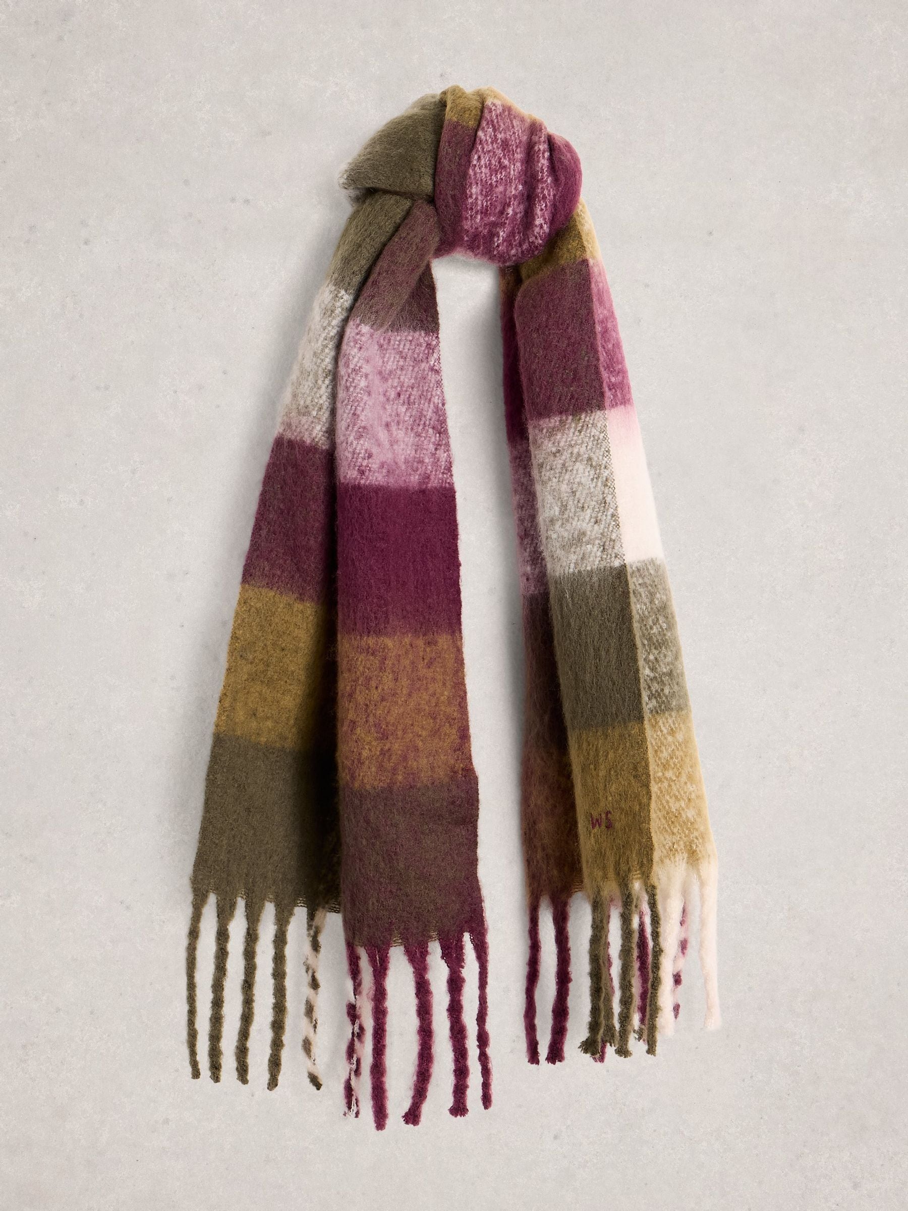 Paars - White Stuff Shelly Brushed Check Scarf