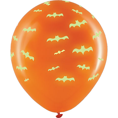 Halloween glowballoner 30 cm 5-pak - flere varianter - assorteret