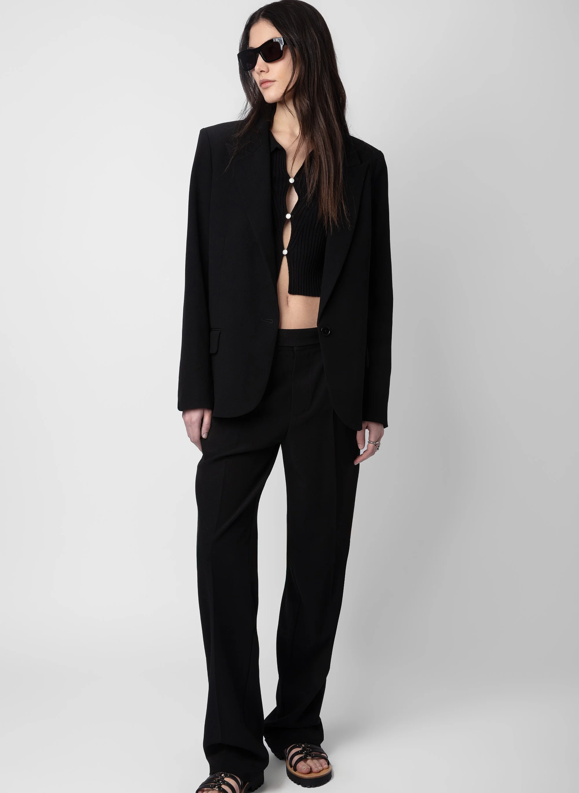 PURA - Pantalon large uni | Noir