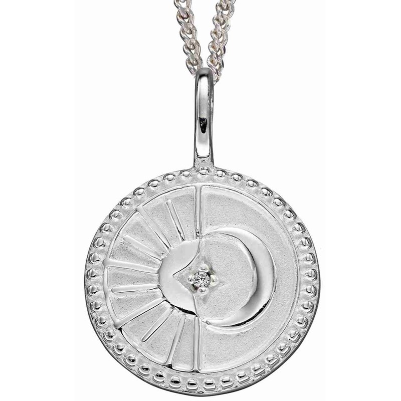 Collier soleil et lune en argent 925/1000