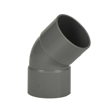 Martens bocht 45° PVC grijs 2x lijmverbinding 50x50 mm