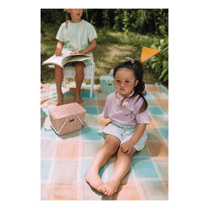 Olli Ella Panier Piki en rotin  | Rose pâle