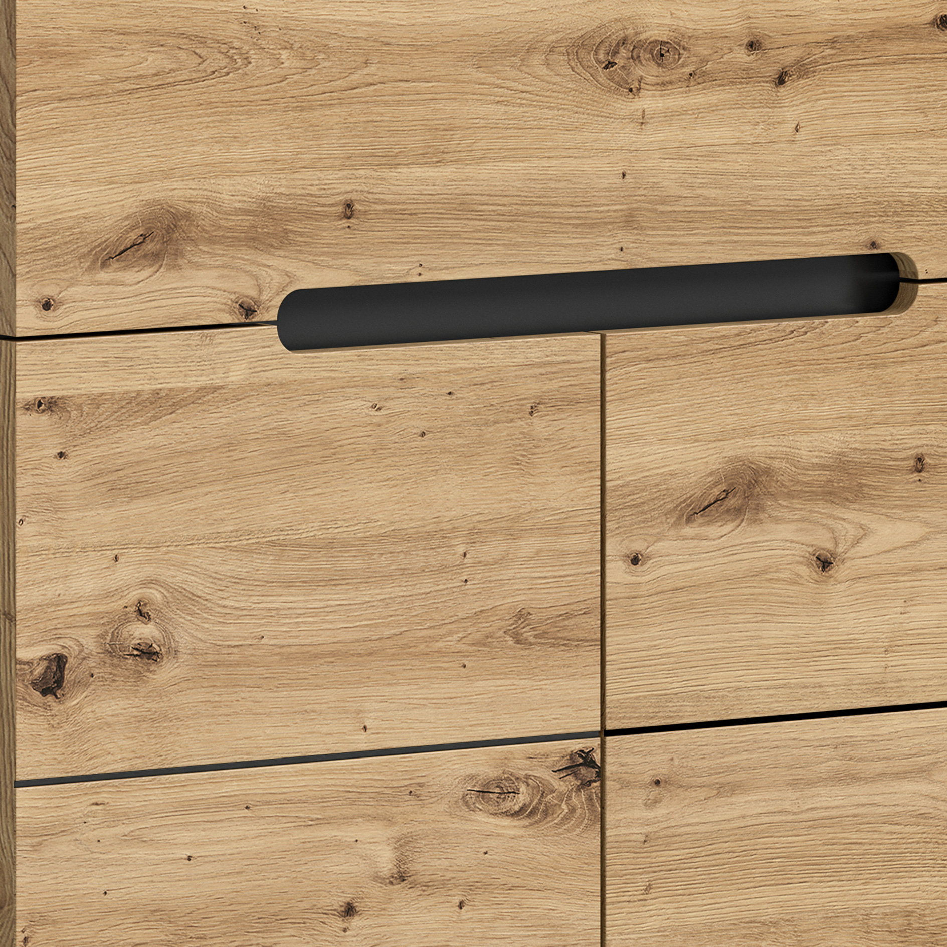 Kommode - Artisan Eiche - Basalt grau - 80 cm