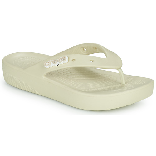 Crocs - CLASSIC PLATFORM FLIP W - Beige