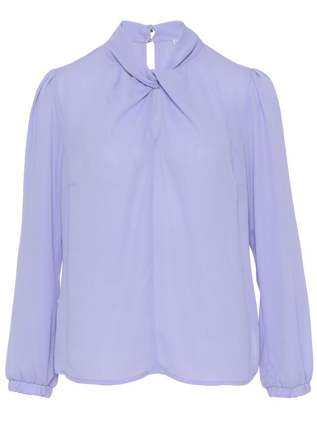 Bluse Stehkragen mit Knotendetail