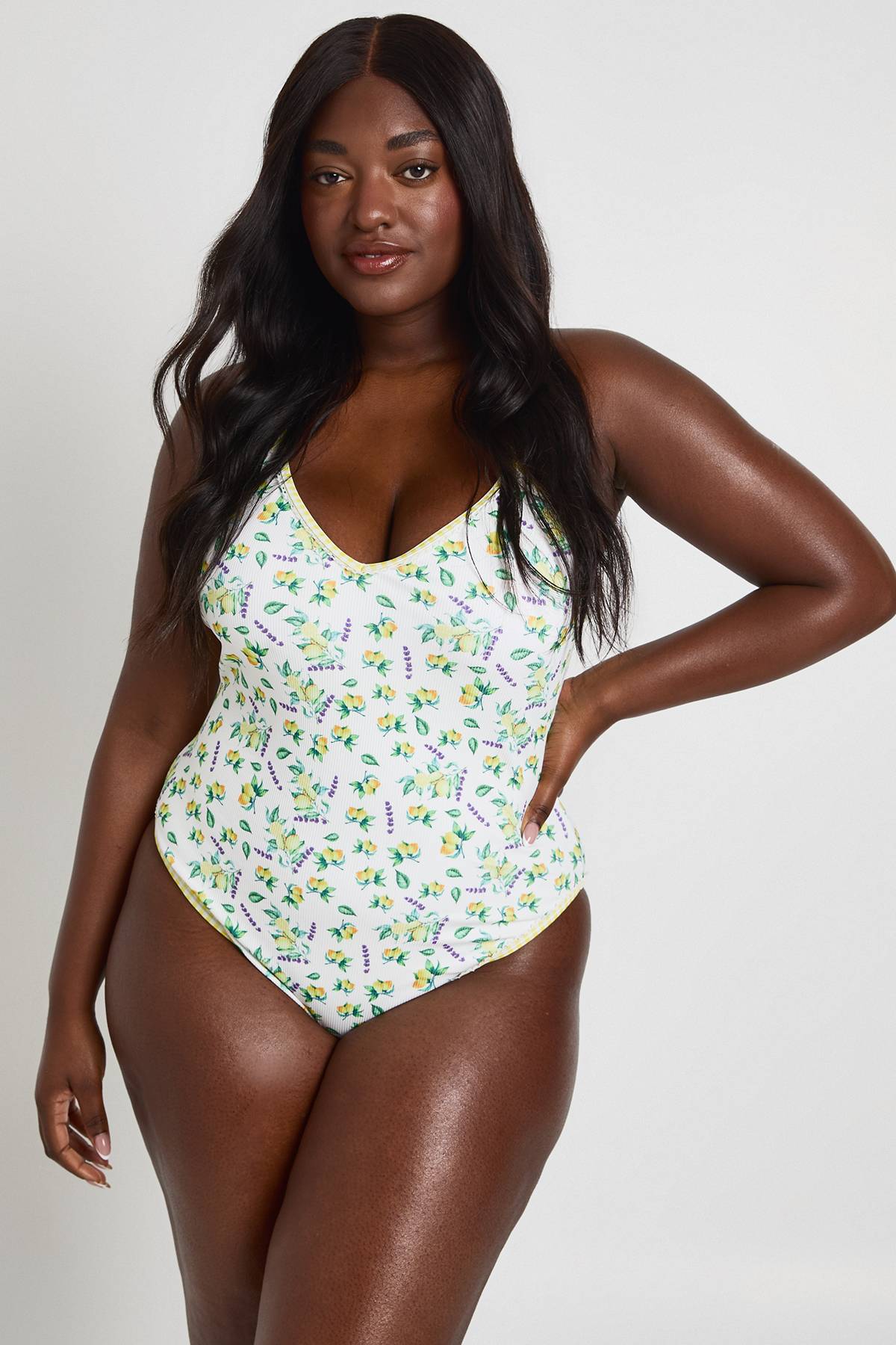 boohoo Maillot De Bain Imprimé Citron Grande Taille