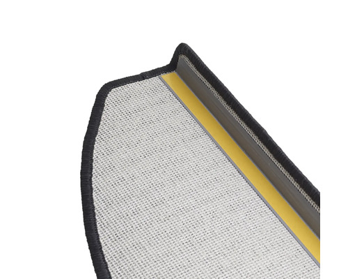 Rambo antraciet halfronde trapmattenset, 28x65 cm, 15 stuks