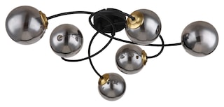 GLOBO Retrofit LED Deckenlampe JORGE 52 cm schwarz /rauchfarbig