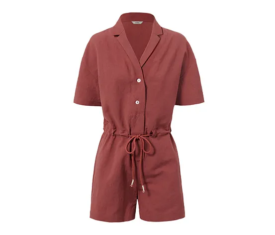 Kurzer Jumpsuit aus Leinenmix