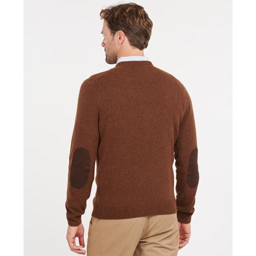 Barbour Essential Patch Crew Striktrøje, Brun, XXL