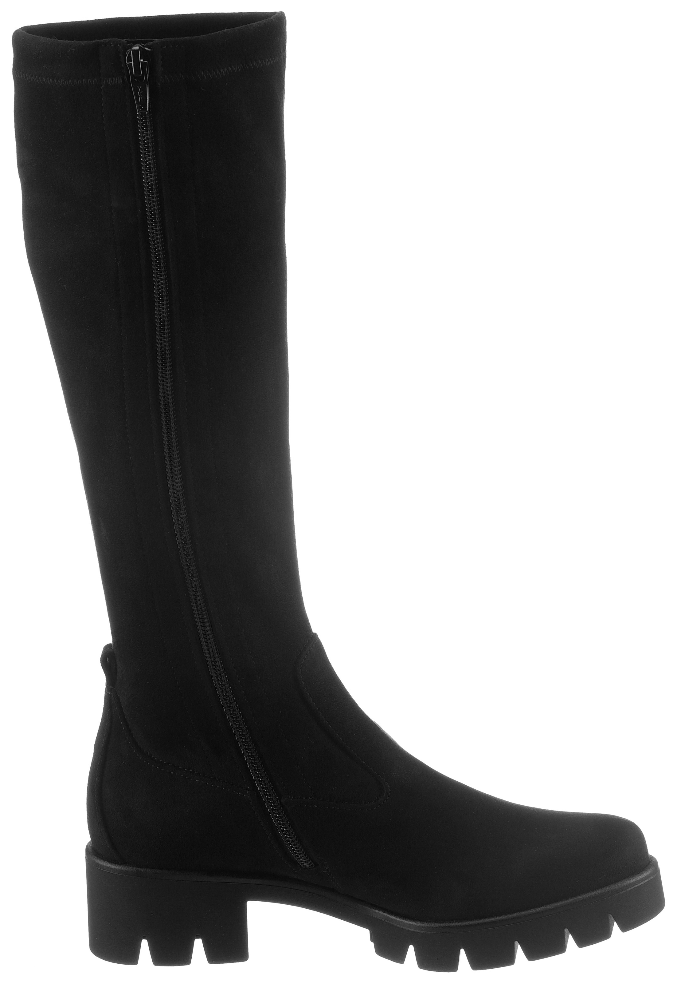 Gabor Stiefel  , Blockabsatz, Plateau, Langschaftstiefel, mit XS-Stretch-Schaft