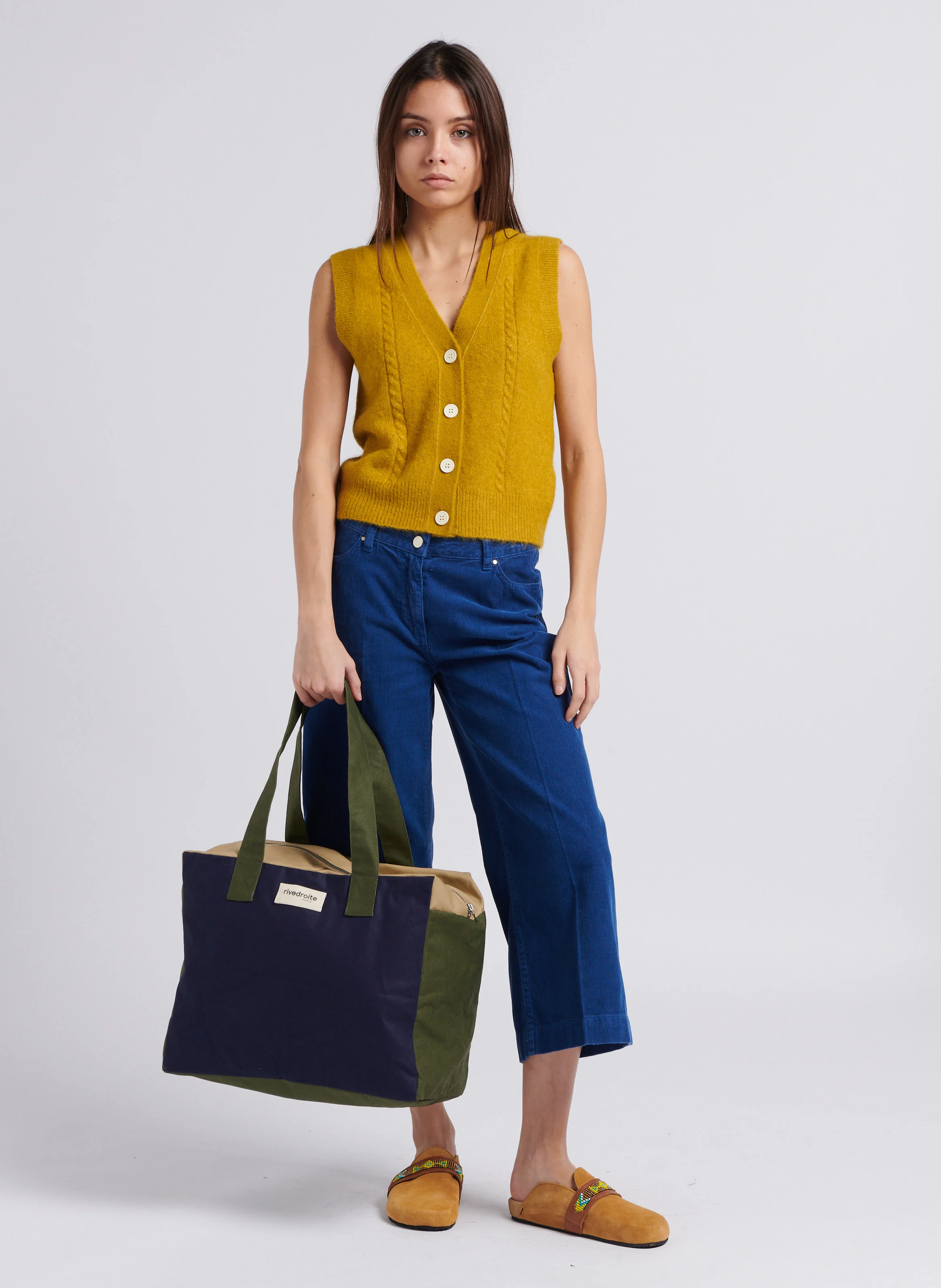 CELESTINS - Sac week-end en coton recyclé imprimé | Bleu