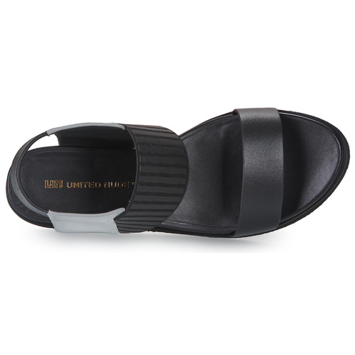 United nude - RICO SANDAL - Noir / Argenté