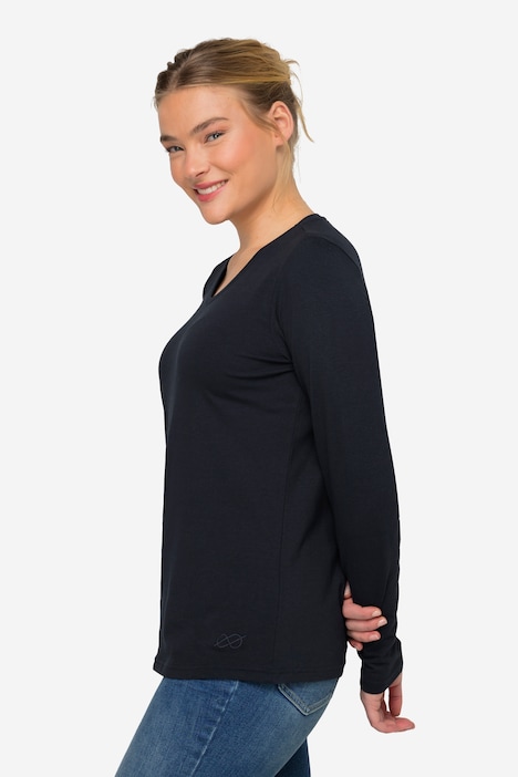 T-Shirt, V-Ausschnitt, 3/4-Ärmel, OEKO-TEX