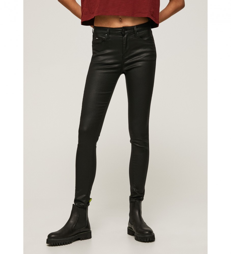 Pepe Jeans Jean Regent Fit Skinny Tiro Alto negro