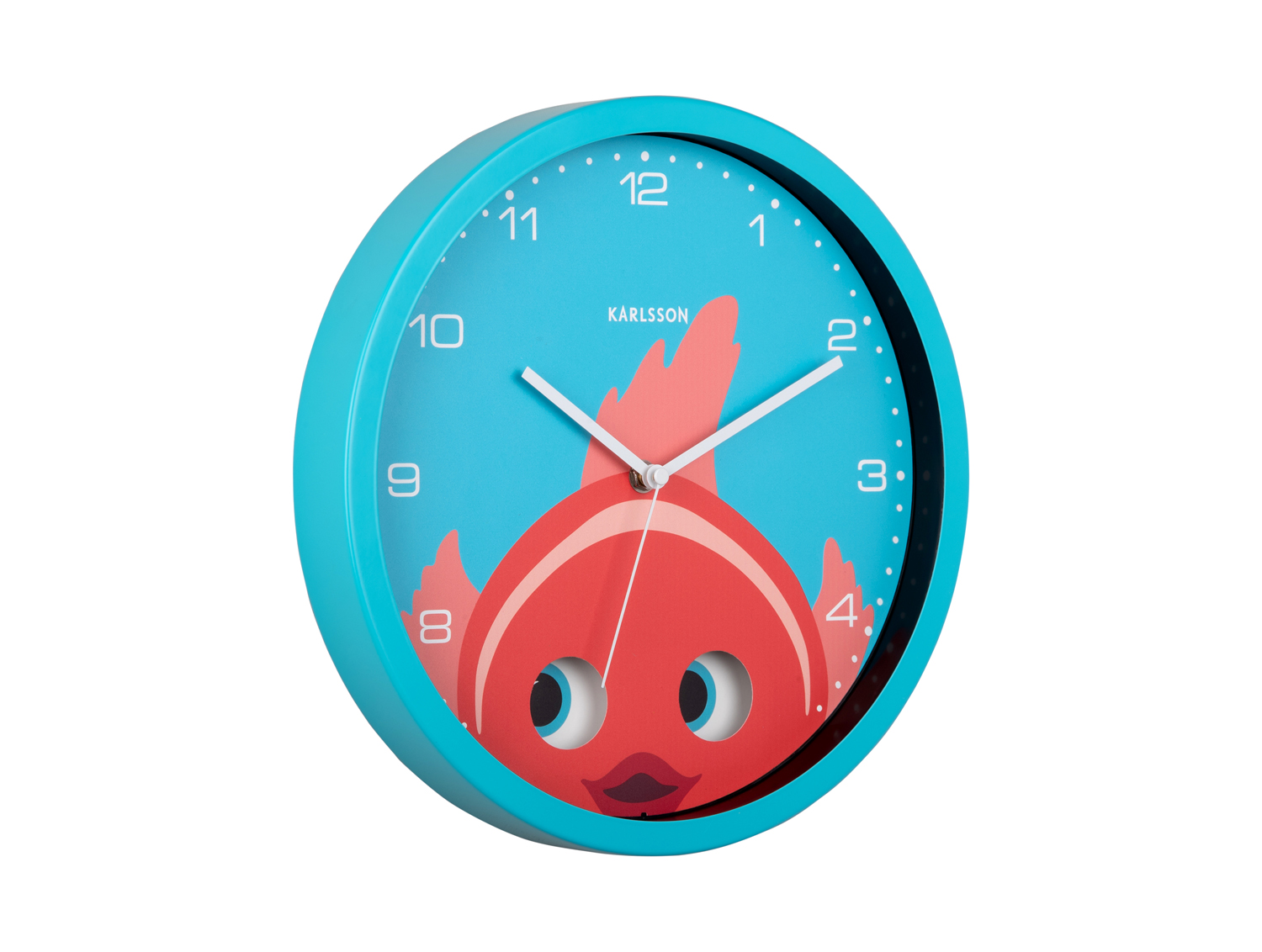 Wall clock Peekaboo Goldfish light blue