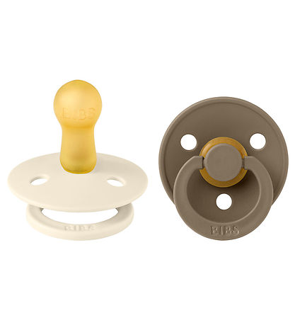 BIBS Colour Schnuller - 2er-Pack - Gr. 2 - Rund - Ivory/Dark Oak