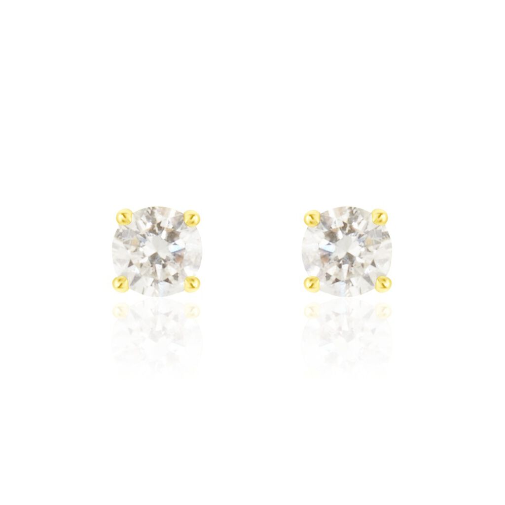 Boucles D'oreilles Puces Aphrodite Or Jaune Diamant