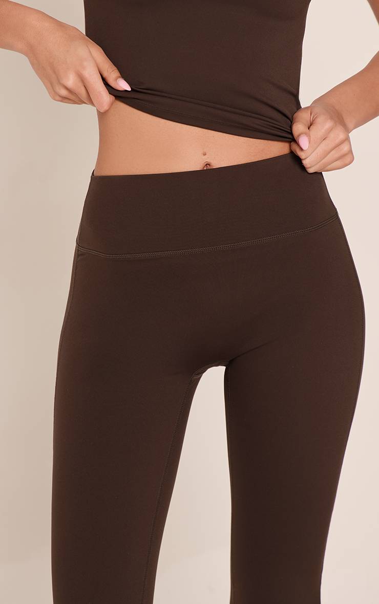Espresso Pantalon De Yoga Évasé Taille Haute Sculptant Pour Grandes Tailles