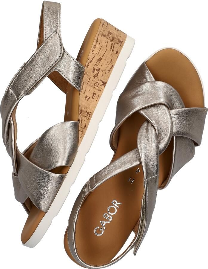 Gabor 761 Sandalen Met Sleehak Dames Zilverkleurig