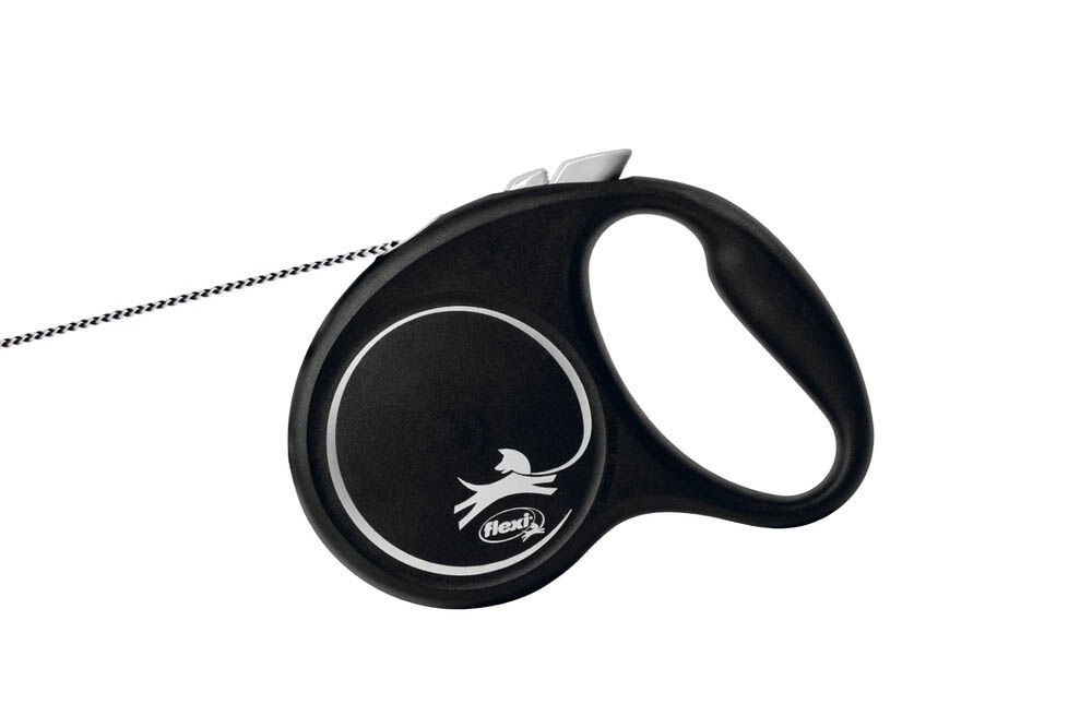 Flexi Black Design - Koord - Rollijn - Hondenriem - zwart - 500 cm
