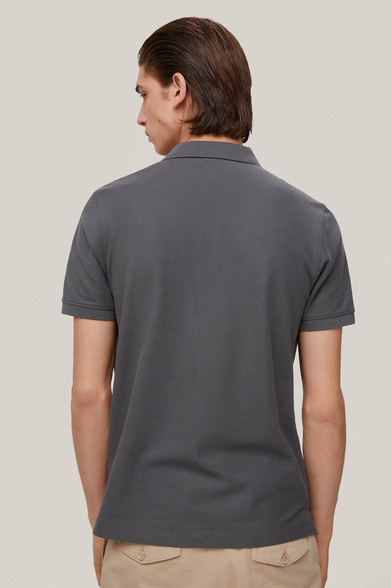 Camisa polo com logotipo - Cinza
