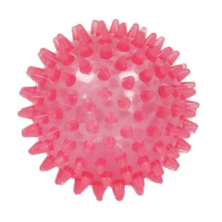 Igelball 9cm rot transparent, 1 St