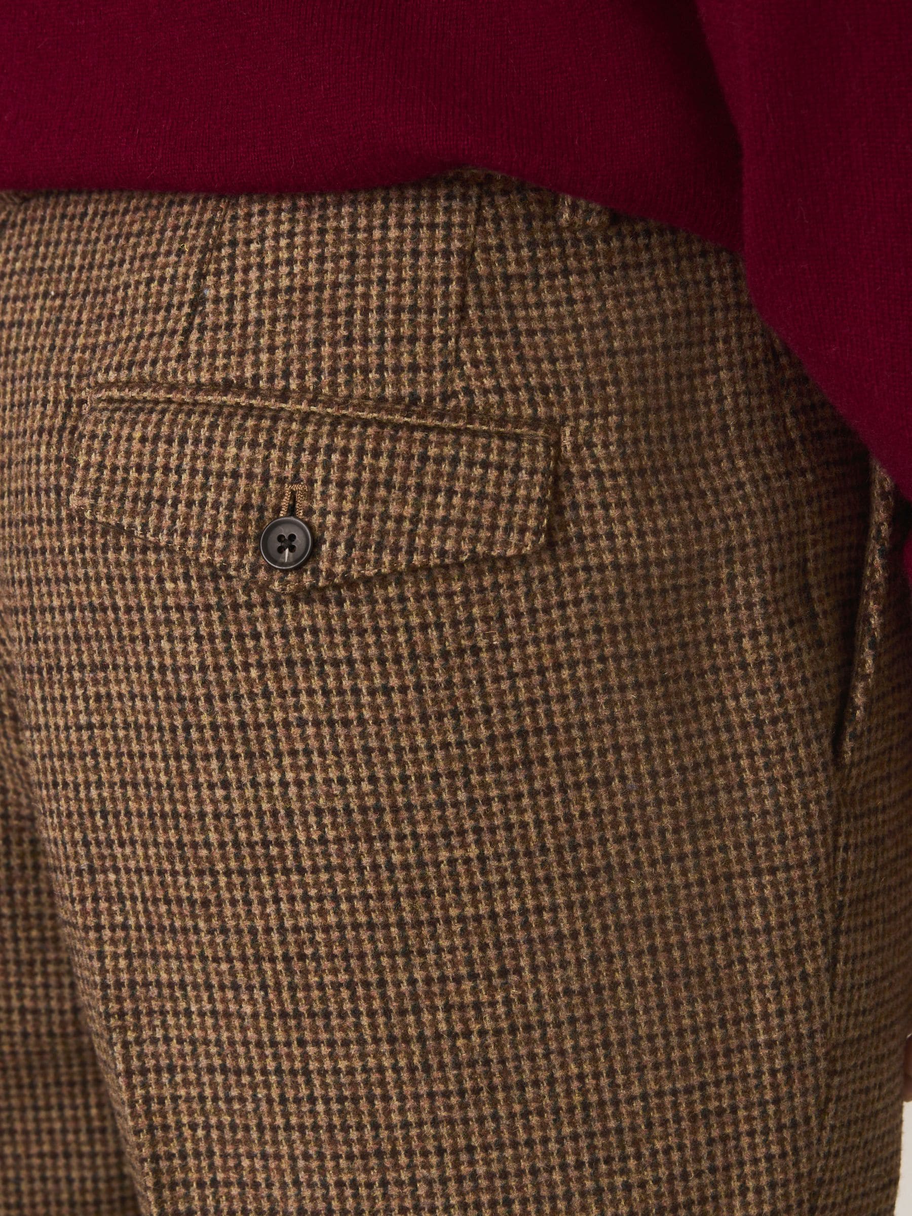 Multi - Textured Dogtooth Trousers With Wool