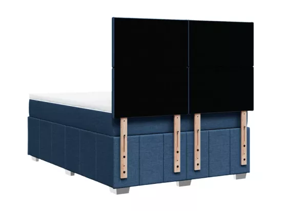 Sommier à lattes de lit avec matelas Bleu 160x200 cm Tissu