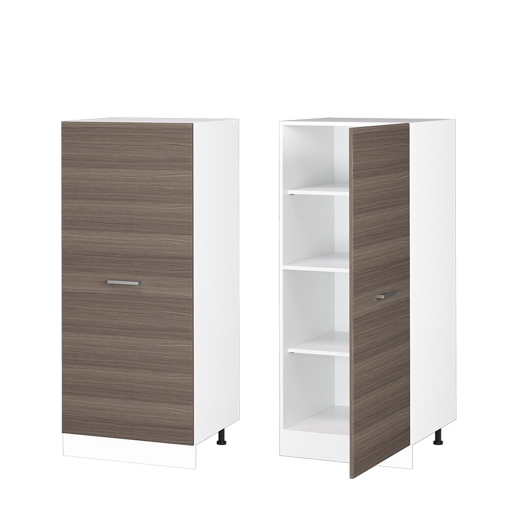 Vicco Backofenumbauschrank Küchenschrank Küchenzeile R-Line 60 cm Weiß Edelgrau große Tür