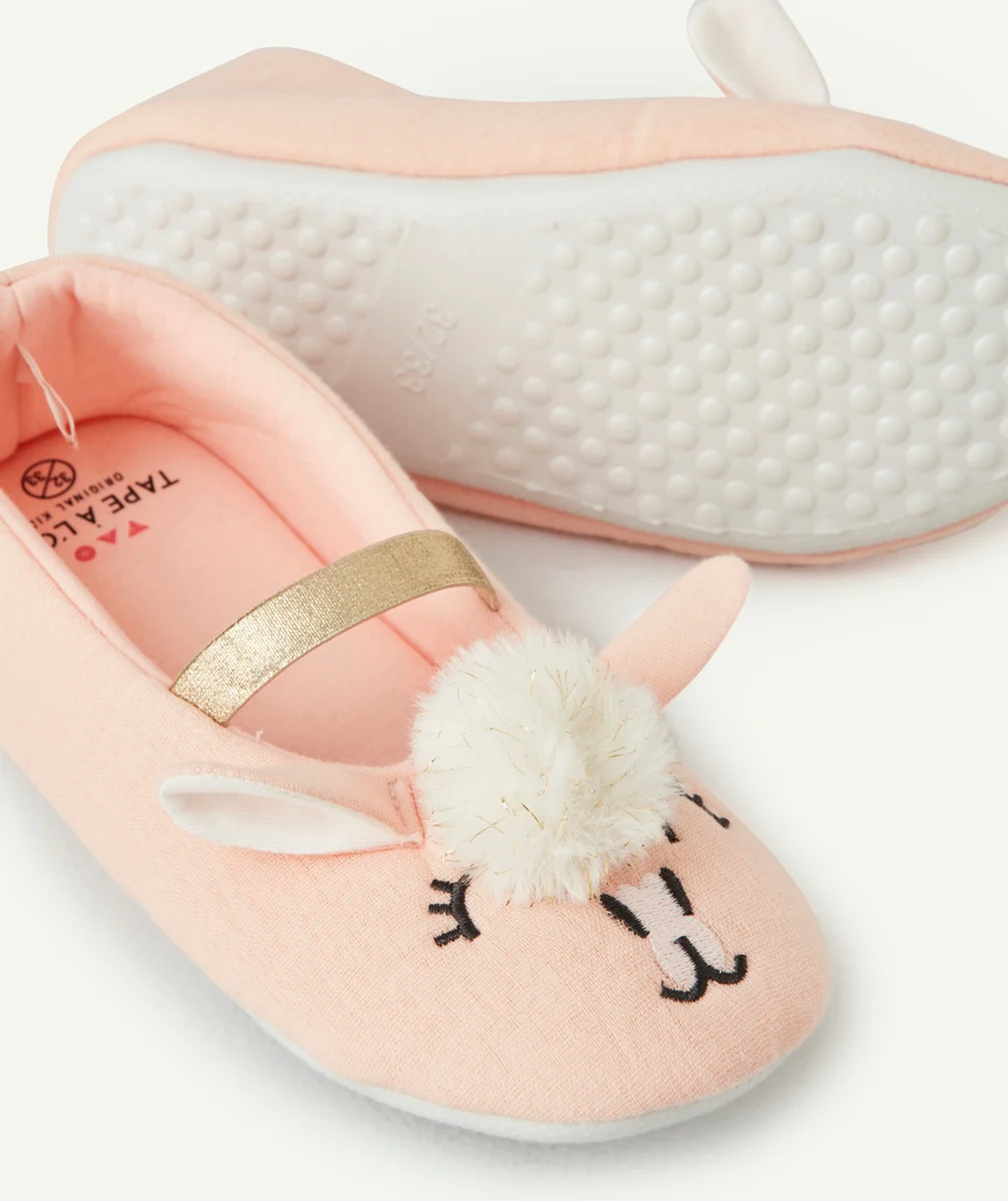CHAUSSONS ROSES FILLE AVEC ANIMATIONS LAMA