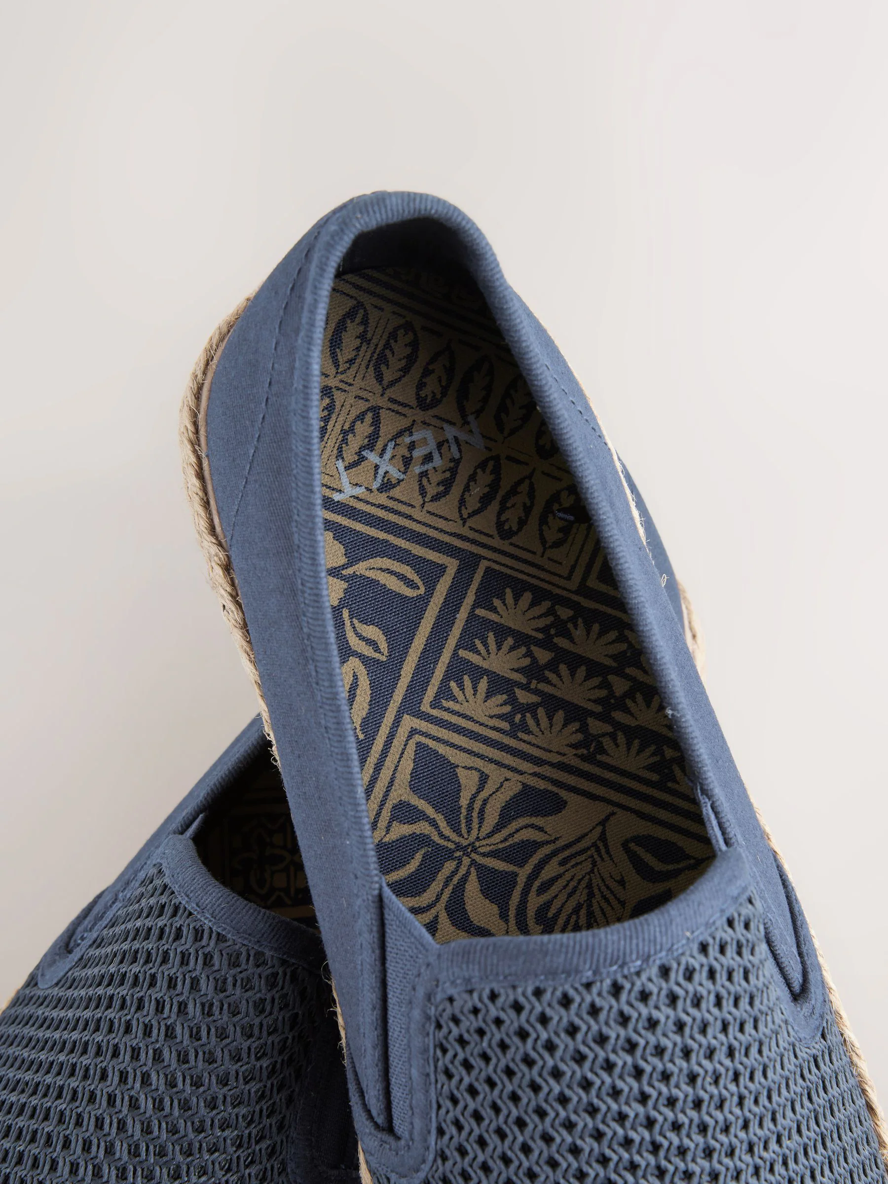 Donkerblauw - Espadrilles met textuur