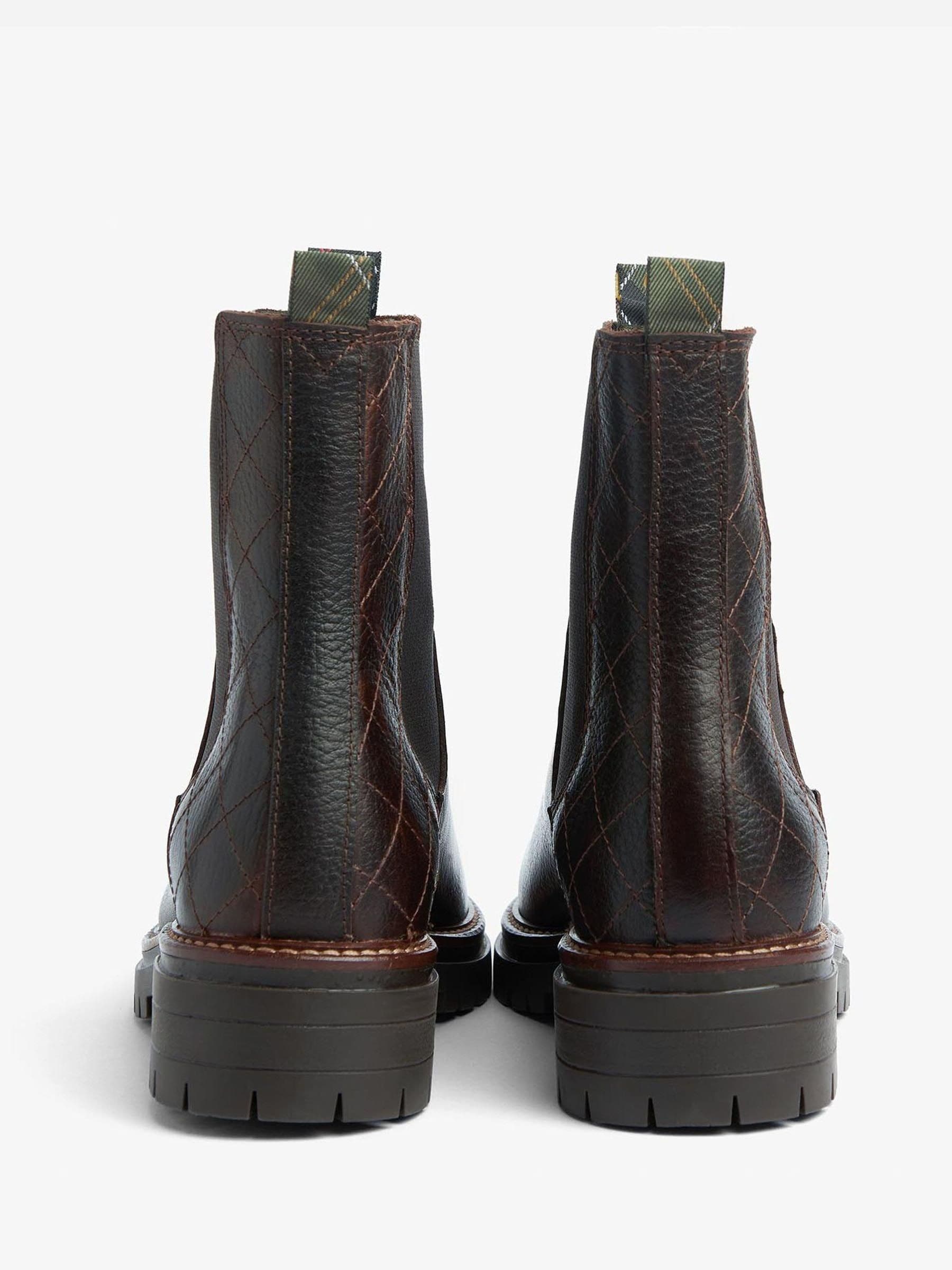 Bruin - Barbour® Evie leren Chelsea-laars