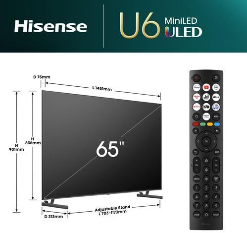 Hisense - 65U6NQ - 65 Inch - 4K MiniLED - 2024