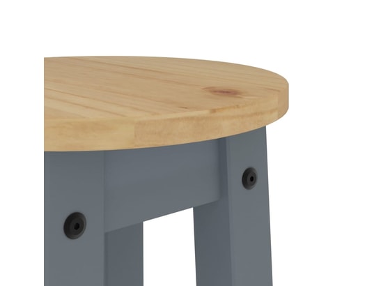 VIDAXL - Ensemble table et chaises Tabourets de bar lot de 2 gris bois massif de pin