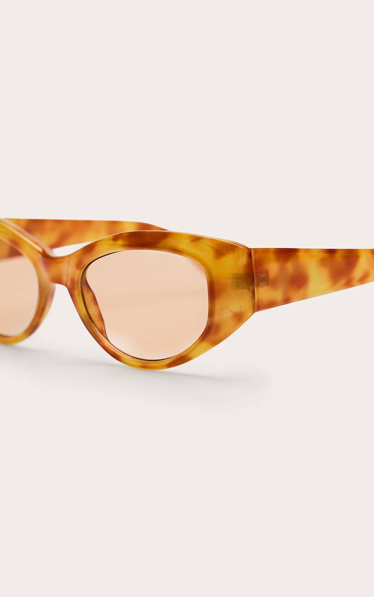 Tortoiseshell Lunettes De Soleil Œil-de-chat Arrondies Miel