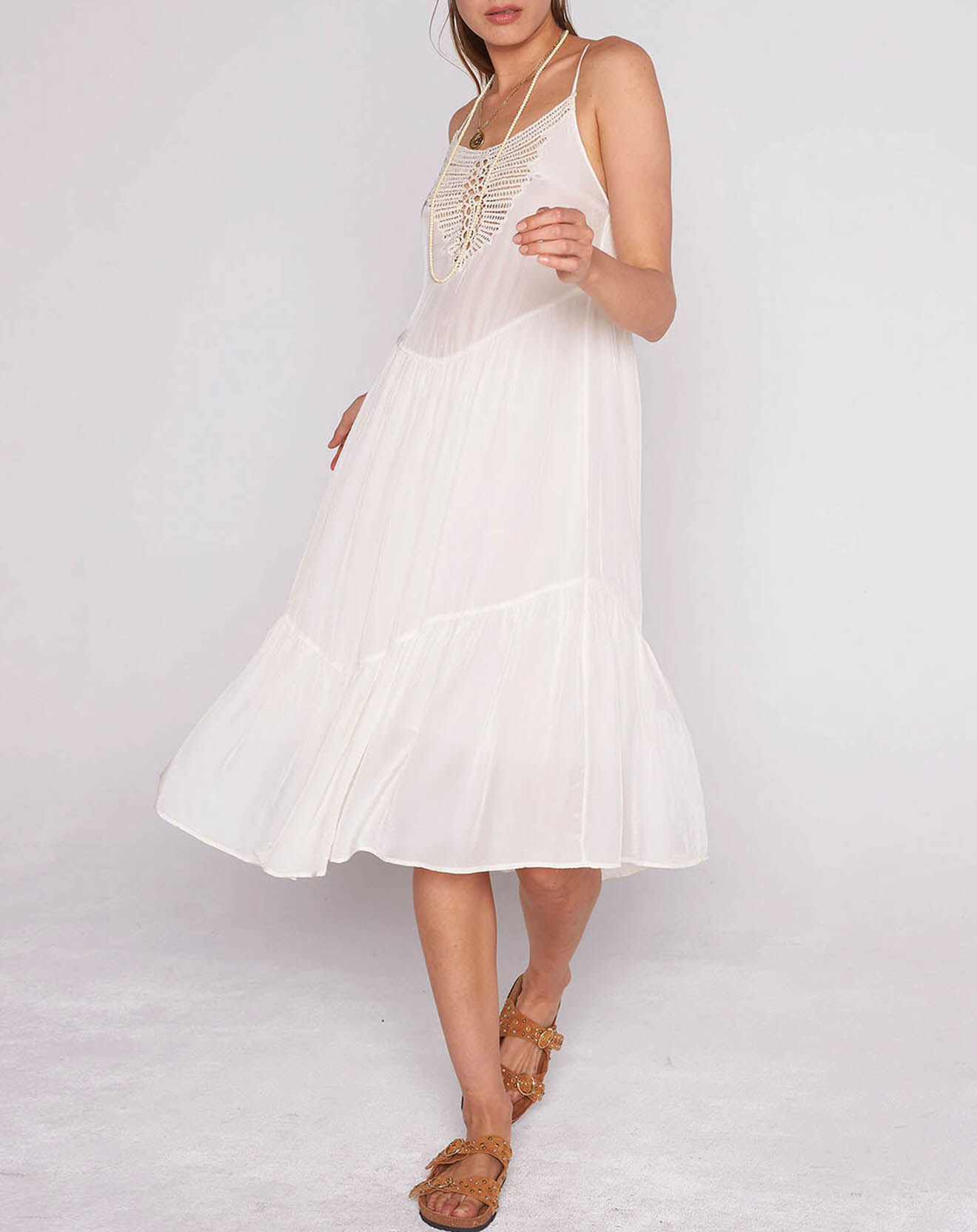 Swildens Robe Blum écru/off white