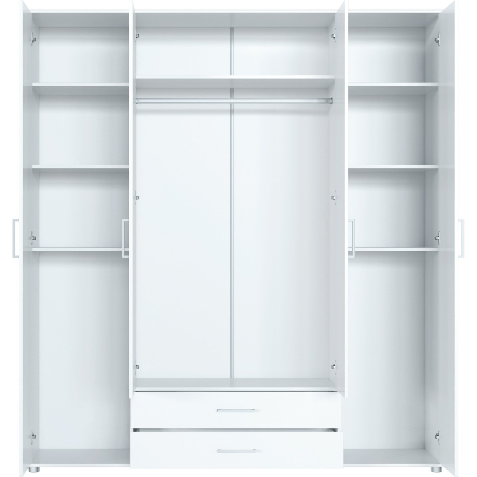 Schrank Bianca II, 4-türig, 182 x 201 cm weiss